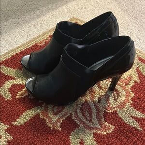 Anne Klein Black Peep-Toe Heels